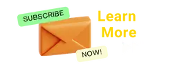 Call-to-action image with an orange envelope icon, 'Subscribe', 'Learn More', and 'Now!' text.