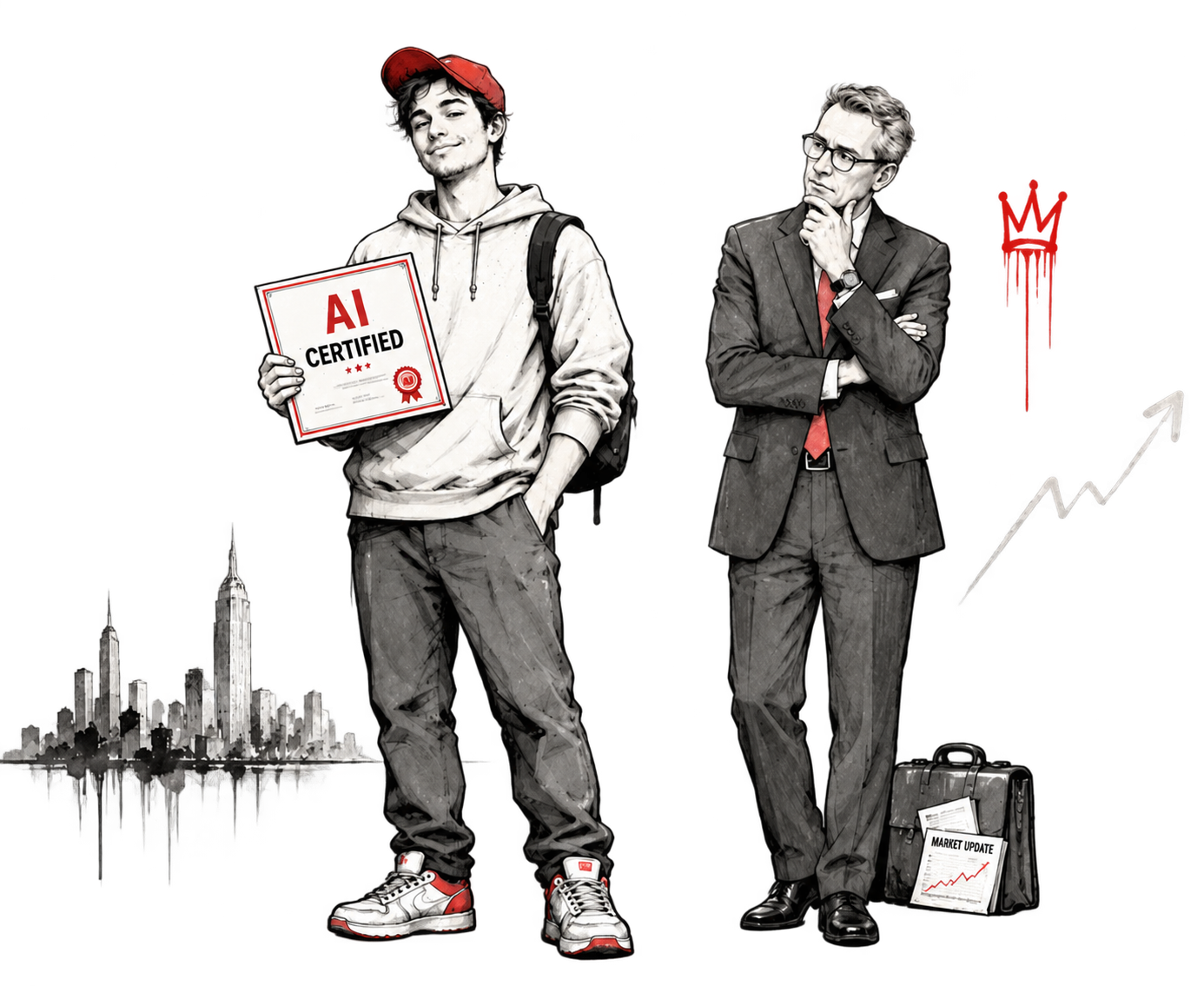 Two generations of professionals considering AI certification and changing market expectations