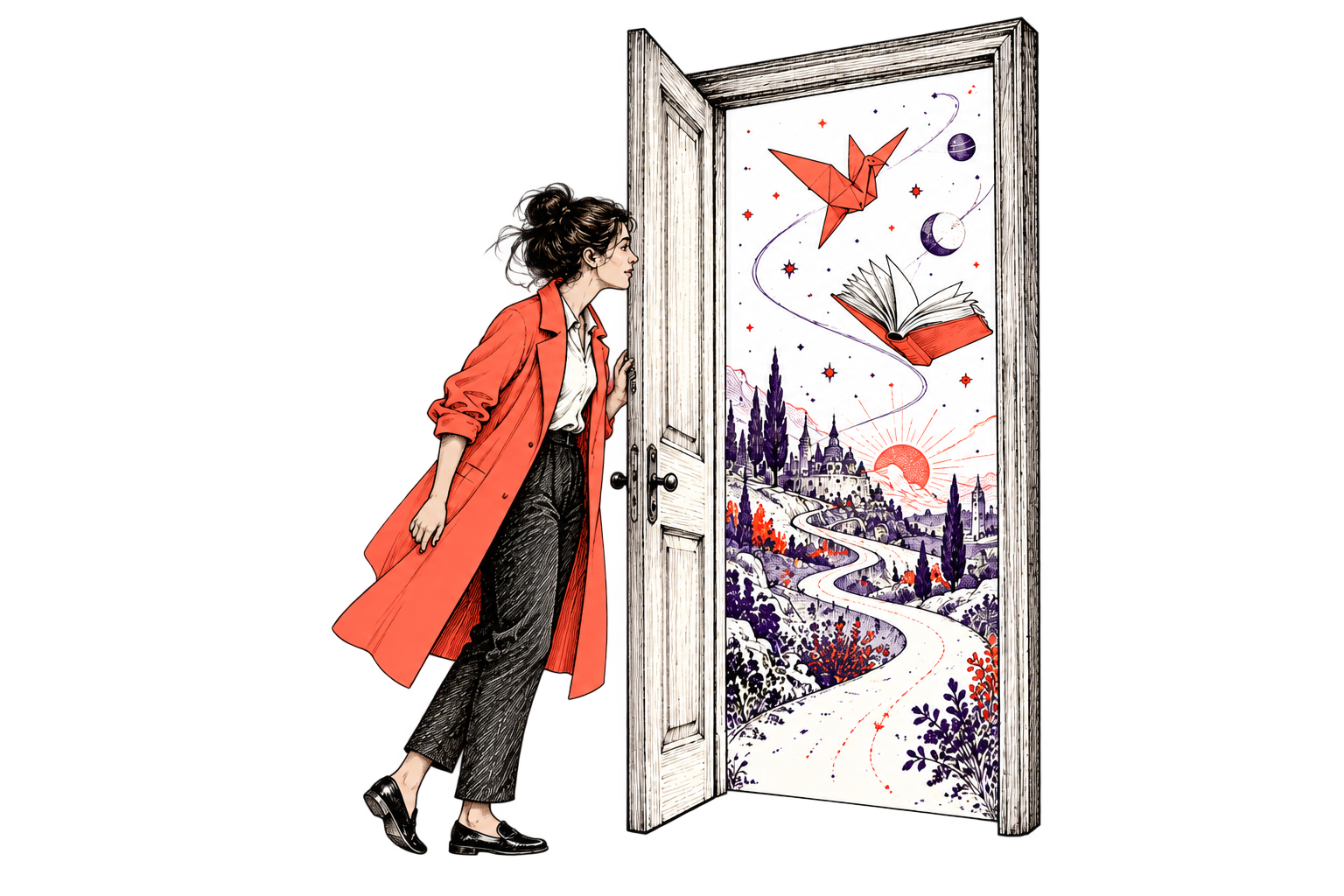 A professional opens a door onto new perspectives.